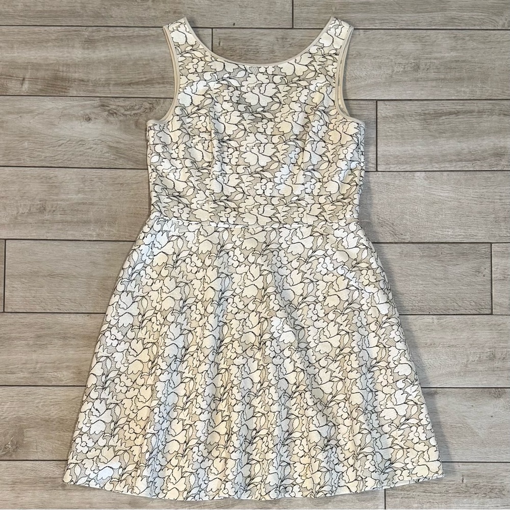 Betsy Johnson black and cream lace dress ladies 14